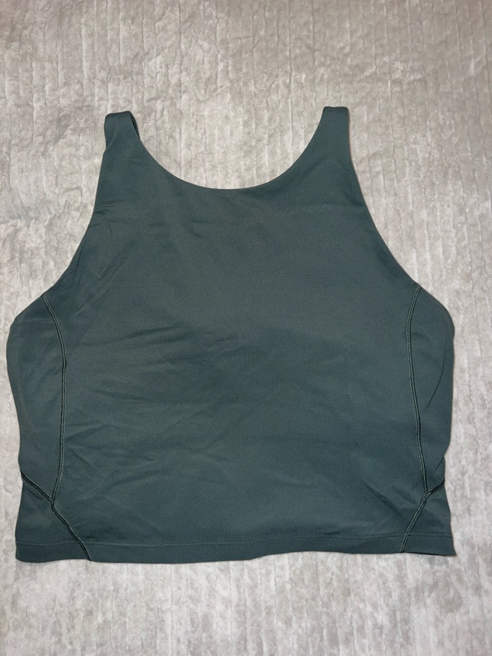 Lululemon Hunter Green High Neck Cropped Tank Top